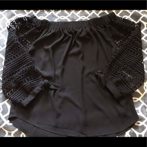 Black off the shoulder blouse